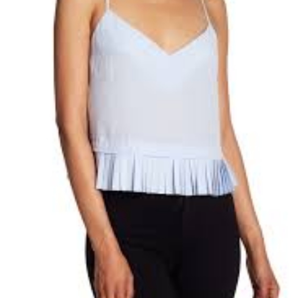 French Connection Polly plains pleated hem top